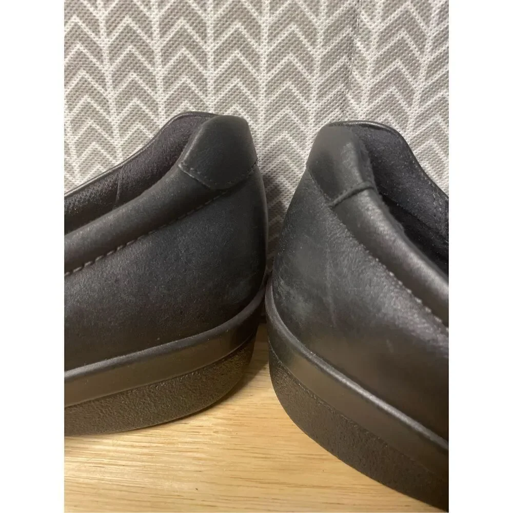 ✅Ecco Black Loafers slip on leather